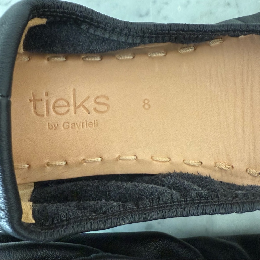 Tieks Black Leather Ballet Flats Shoes size 8 - Picture 4 of 7